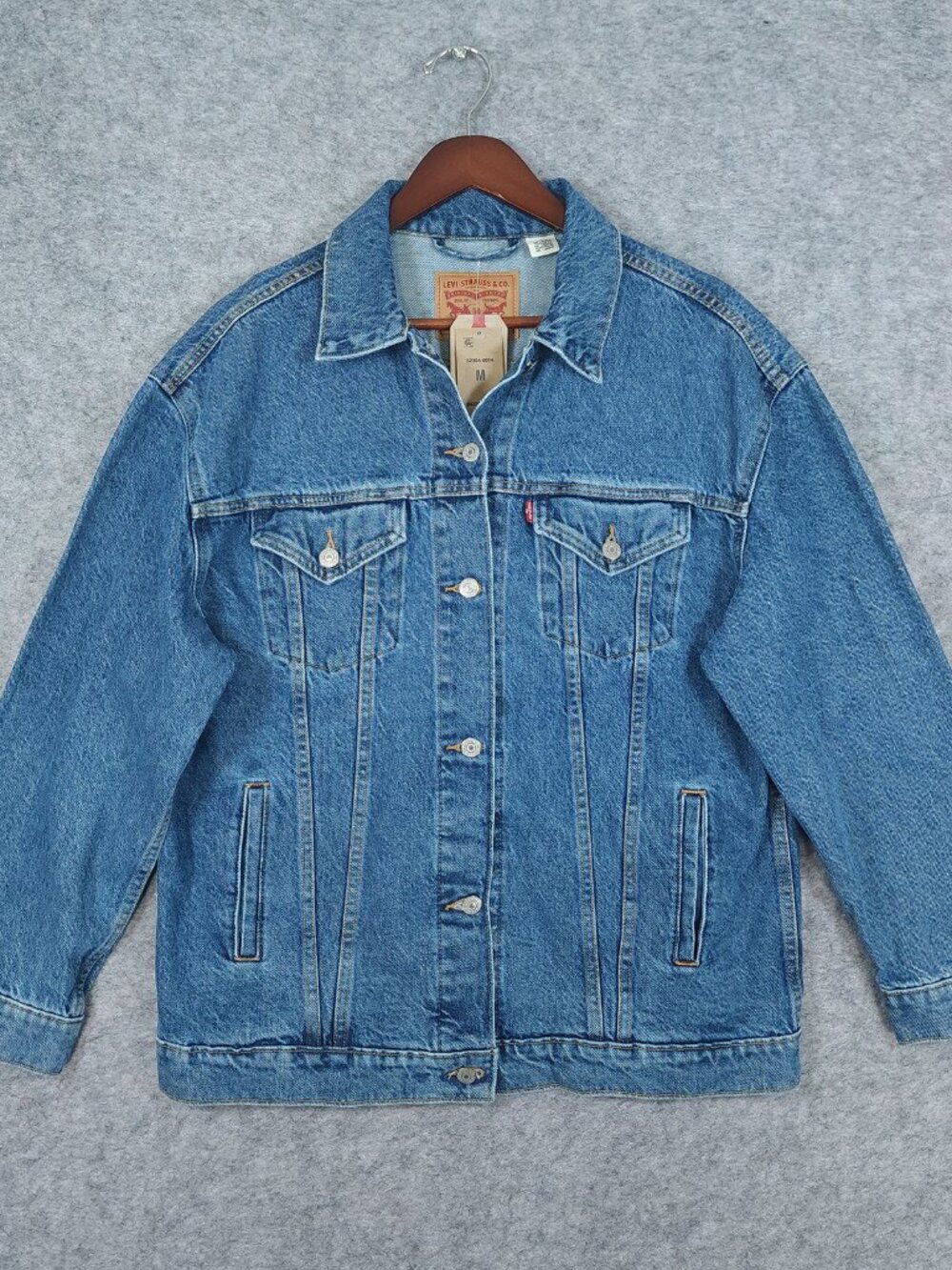 Levis Baggy Trucker Denim Jacket Womens Medium Oversized Western NWT Workwear